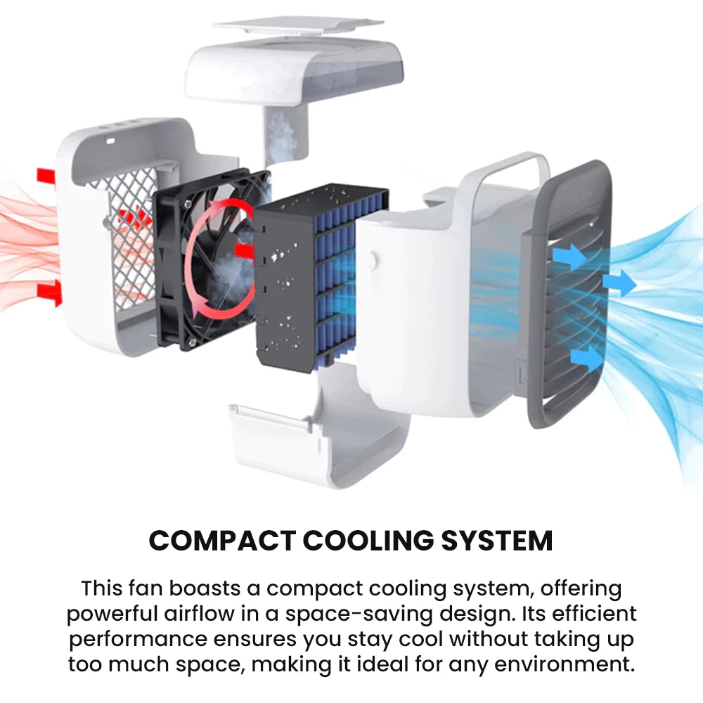 TYLEX XM33 Portable Water Air Cooling Fan Multi-Function 3 Speed Mode