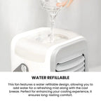 PINK - TYLEX XM33 Portable Water Air Cooling Fan Multi-Function 3 Speed Mode