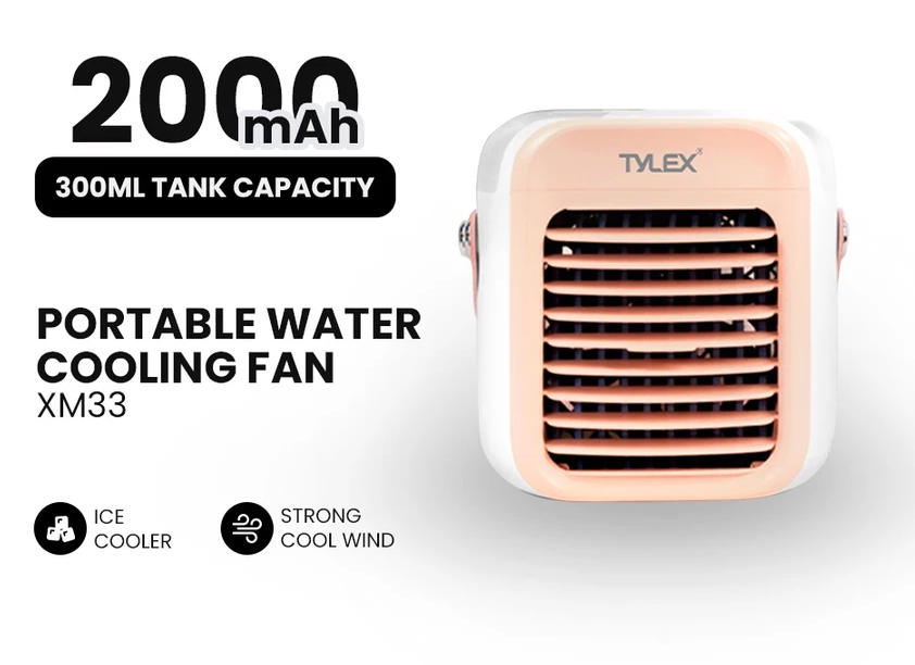 TYLEX XM33 Portable Water Air Cooling Fan Multi-Function 3 Speed Mode