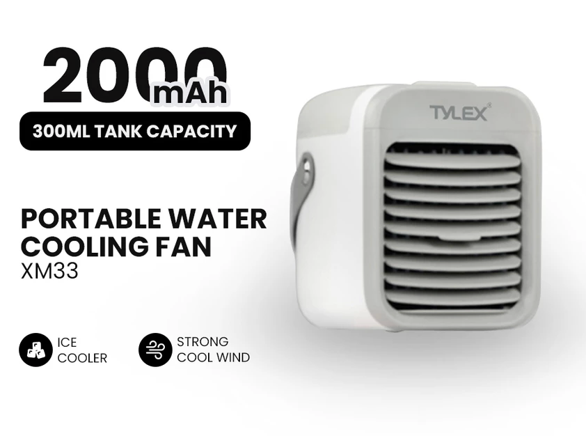 TYLEX XM33 Portable Water Air Cooling Fan Multi-Function 3 Speed Mode