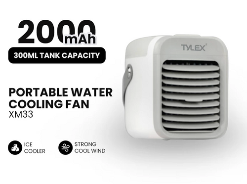 TYLEX XM33 Portable Water Air Cooling Fan Multi-Function 3 Speed Mode