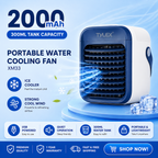 WHITE - TYLEX XM33 Portable Water Air Cooling Fan Multi-Function 3 Speed Mode